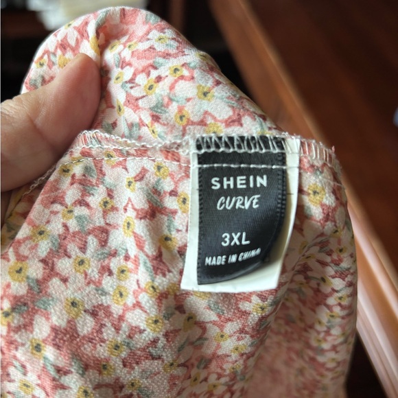 SHEIN Curve Ditsy floral print milkmaid Bardot smocked dress size 3XL - Picture 9 of 9